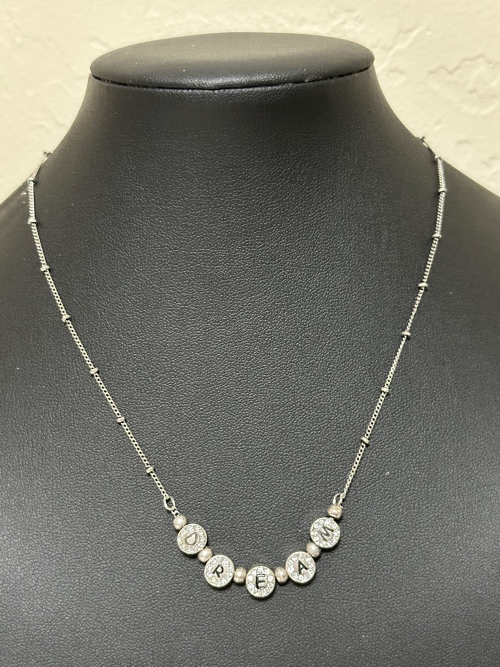 65.  Neu DREAM Silver-Tone Ball Chain Rhinestone  Necklace & Earring Set